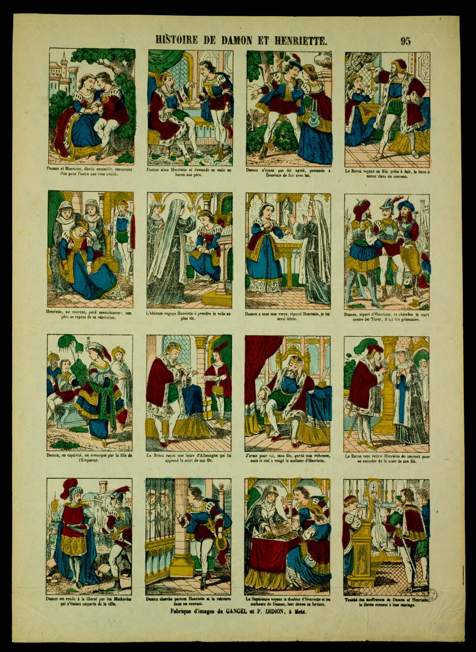 Gangel et Didion estampe HISTOIRE DE DAMON ET HENRIETTE. Metz 1858-1868 1953.86.3172 Photo
