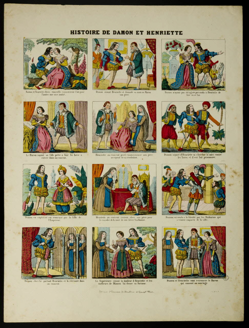 Dembour et Gangel estampe HISTOIRE DE DAMON ET HENRIETTE Metz 1840-1852 1953.86.3174 Photo