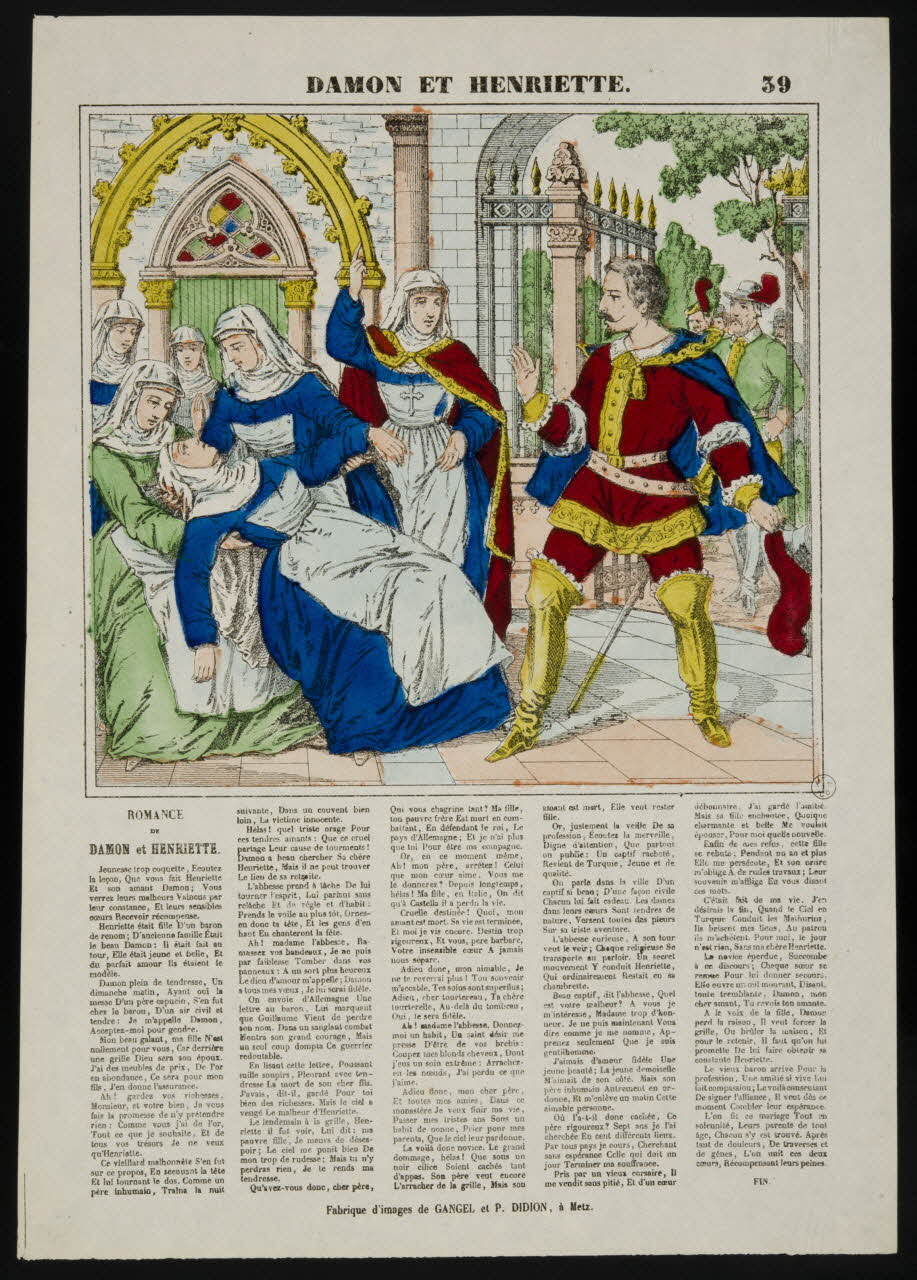 Gangel et Didion estampe DAMON ET HENRIETTE. Metz 1858-1868 1953.86.3177 Photo