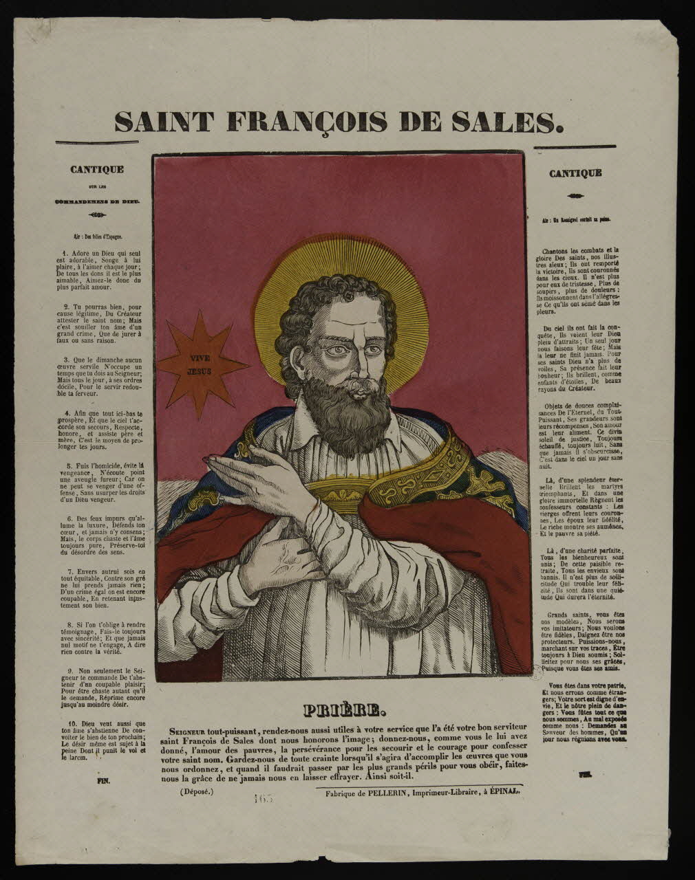 estampe SAINT FRANCOIS DE SALES. 1953.86.318 Photo