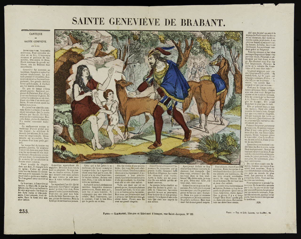 François Lacour ; Charles-Eugène Glémarec estampe SAINTE GENEVIEVE DE BRABANT. Paris 1858-1860 1953.86.3192 Photo