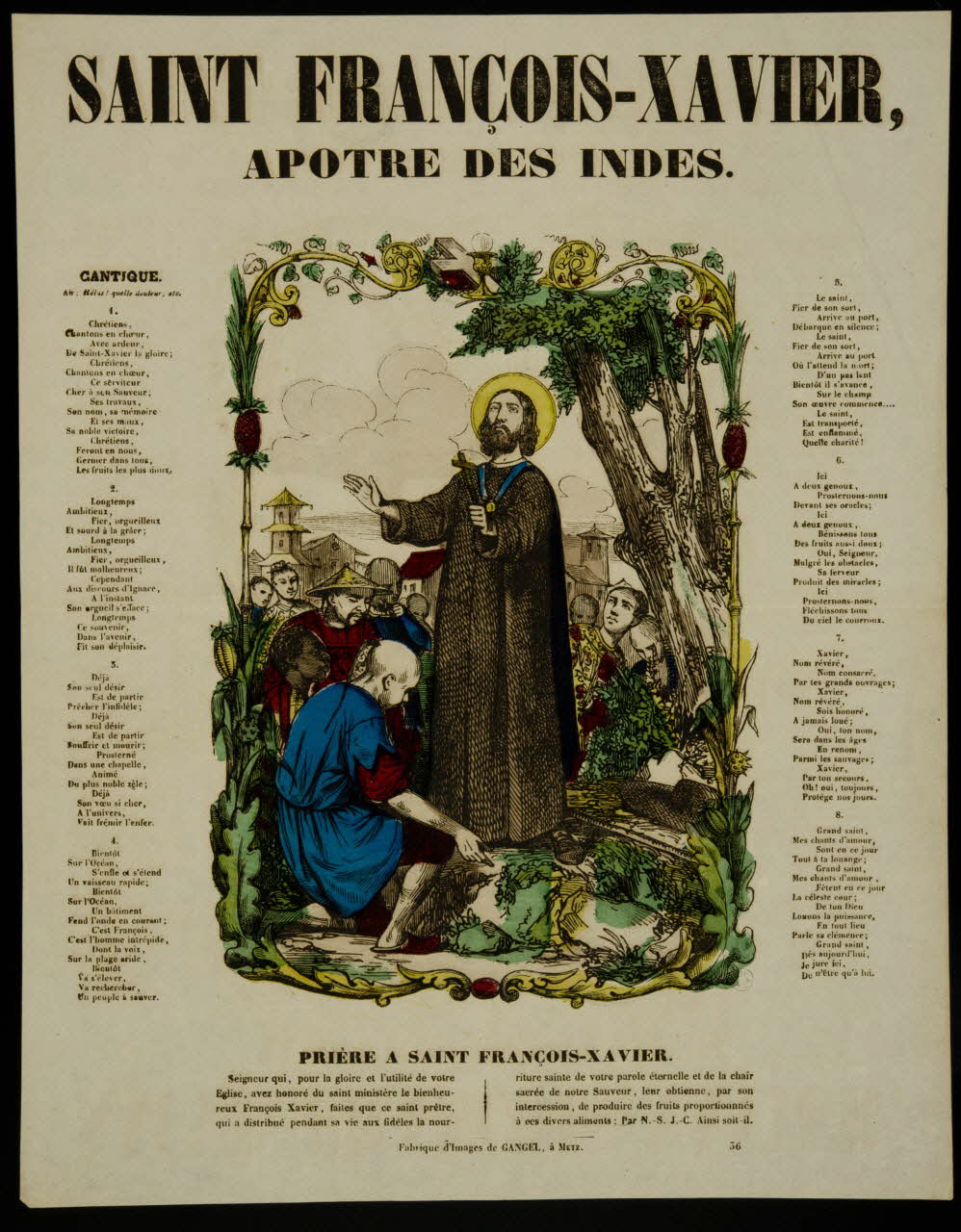 Charles Nicolas Gangel estampe SAINT FRANCOIS-XAVIER,  APOTRE DES INDES. Metz 1852-1858 1953.86.320 Photo