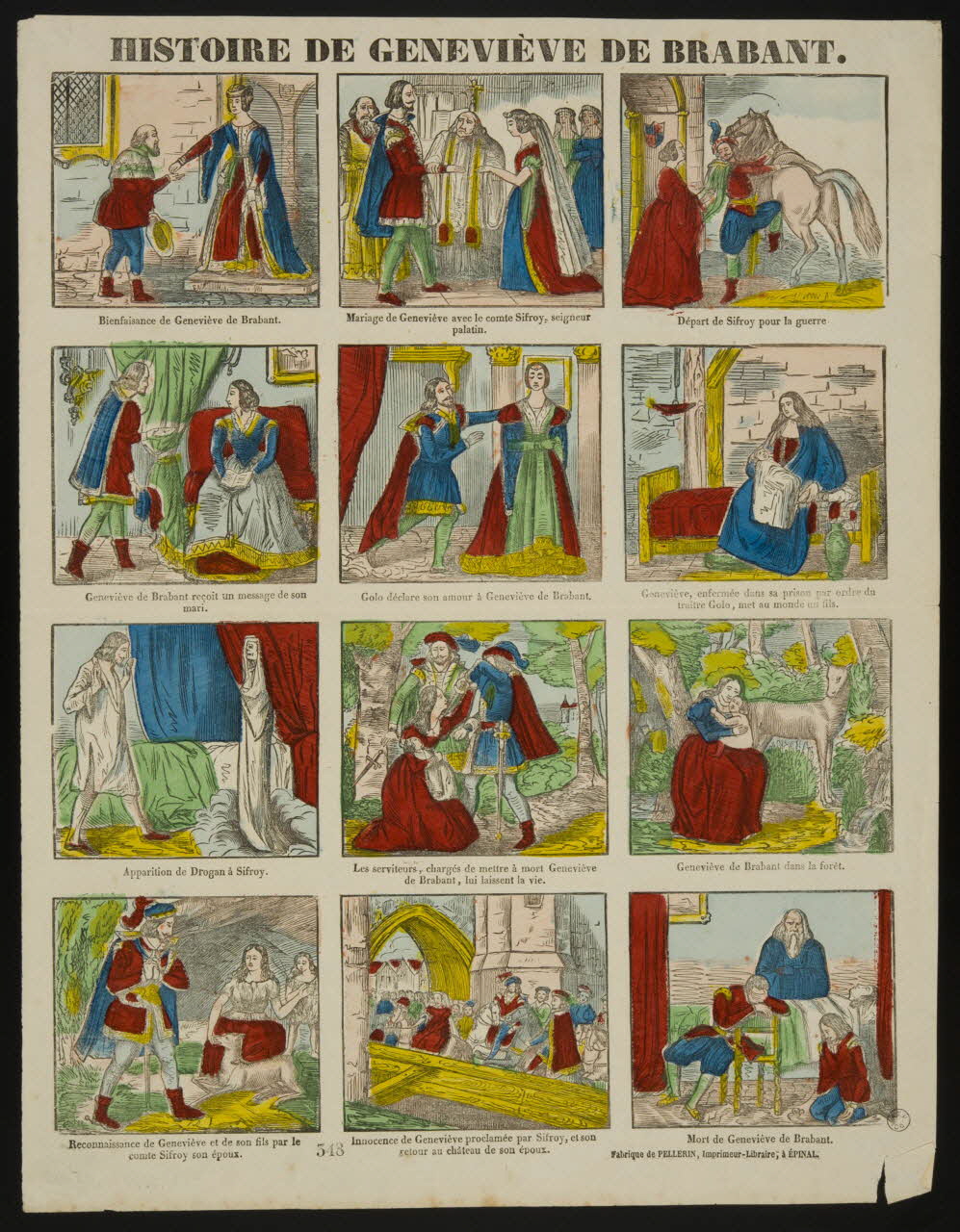 estampe HISTOIRE DE GENEVIEVE DE BRABANT. 1953.86.3200 Photo