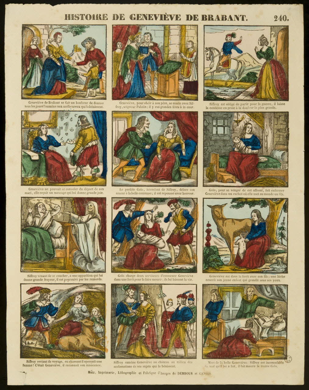 Dembour et Gangel estampe HISTOIRE DE GENEVIEVE DE BRABANT. Metz 1840-1852 1953.86.3201 Photo