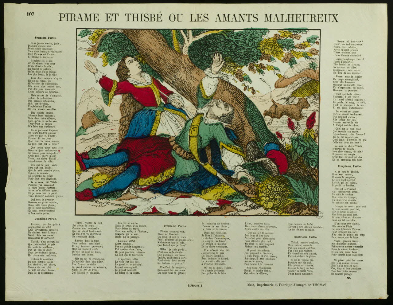 estampe PIRAME ET THISBE OU LES AMANTS MALHEUREUX 1953.86.3215 Photo