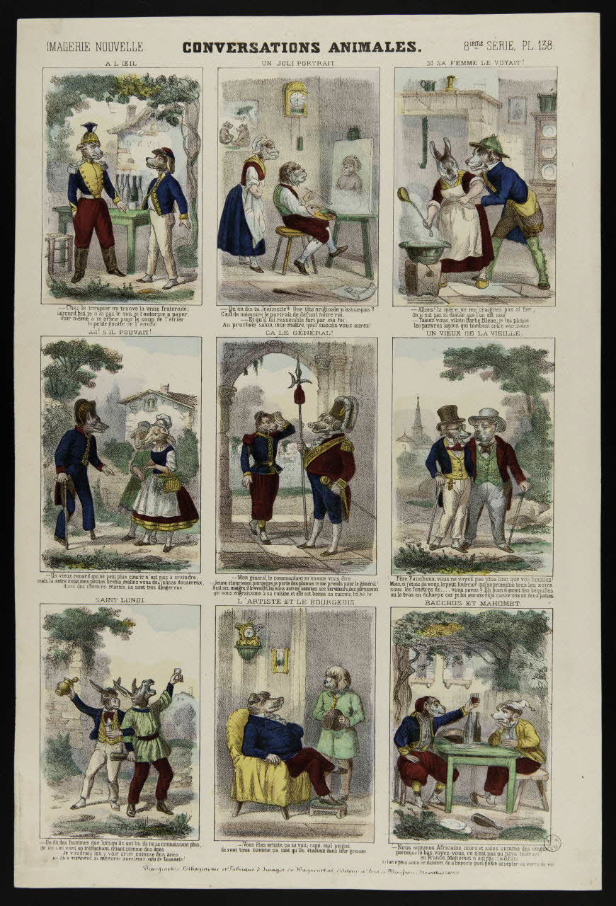 estampe CONVERSATIONS ANIMALES. 1953.86.3240 Photo