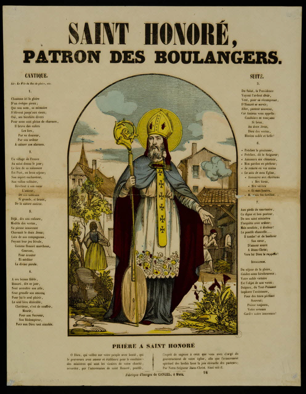 Charles Nicolas Gangel estampe SAINT HONORE,  PATRON DES BOULANGERS. Metz 1852-1858 1953.86.327 Photo