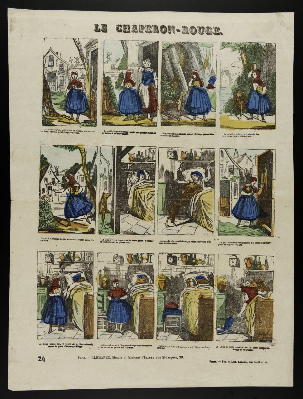 François Lacour ; Charles-Eugène Glémarec à compartiments (4x3) LE CHAPERON ROUGE. Paris 1858-1860 1953.86.3286 Photo