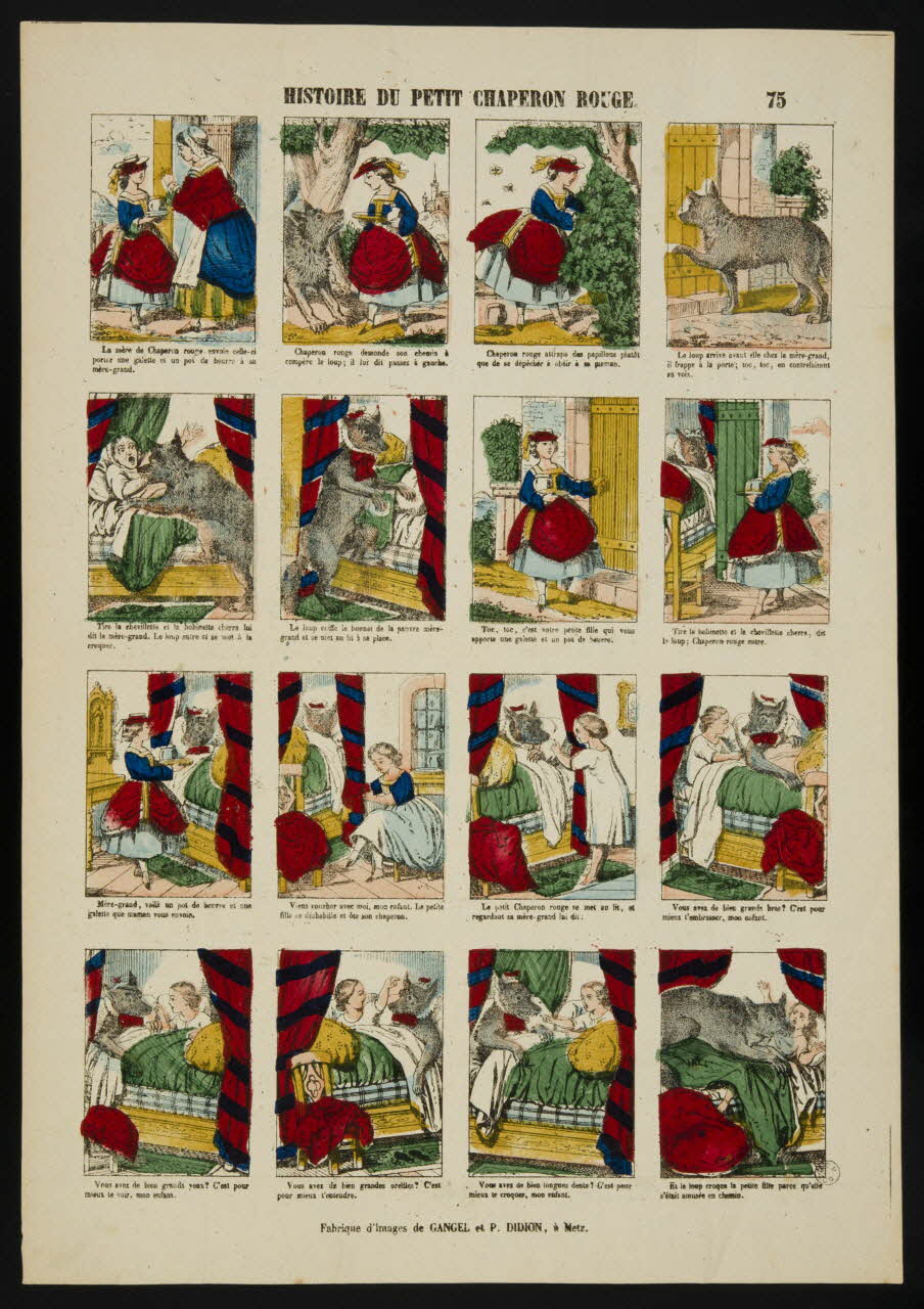Gangel et Didion estampe HISTOIRE DU PETIT-CHAPERON ROUGE. Metz 1858-1868 1953.86.3291 Photo