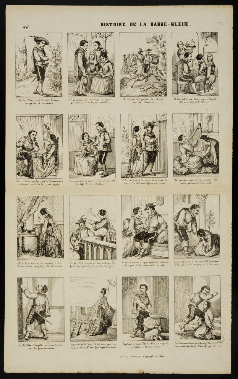 Charles Nicolas Gangel estampe HISTOIRE DE LA BARBE-BLEUE. Metz 1852-1858 1953.86.3303 Photo