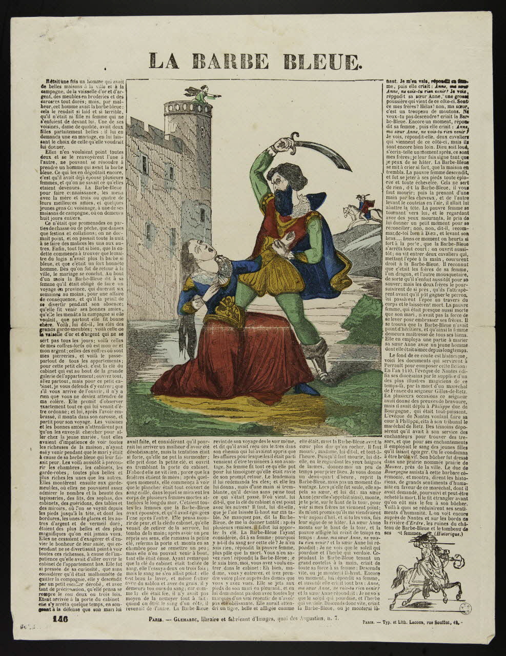 François Lacour ; Charles-Eugène Glémarec estampe LA BARBE BLEUE. Paris 1849-1858 1953.86.3305 Photo