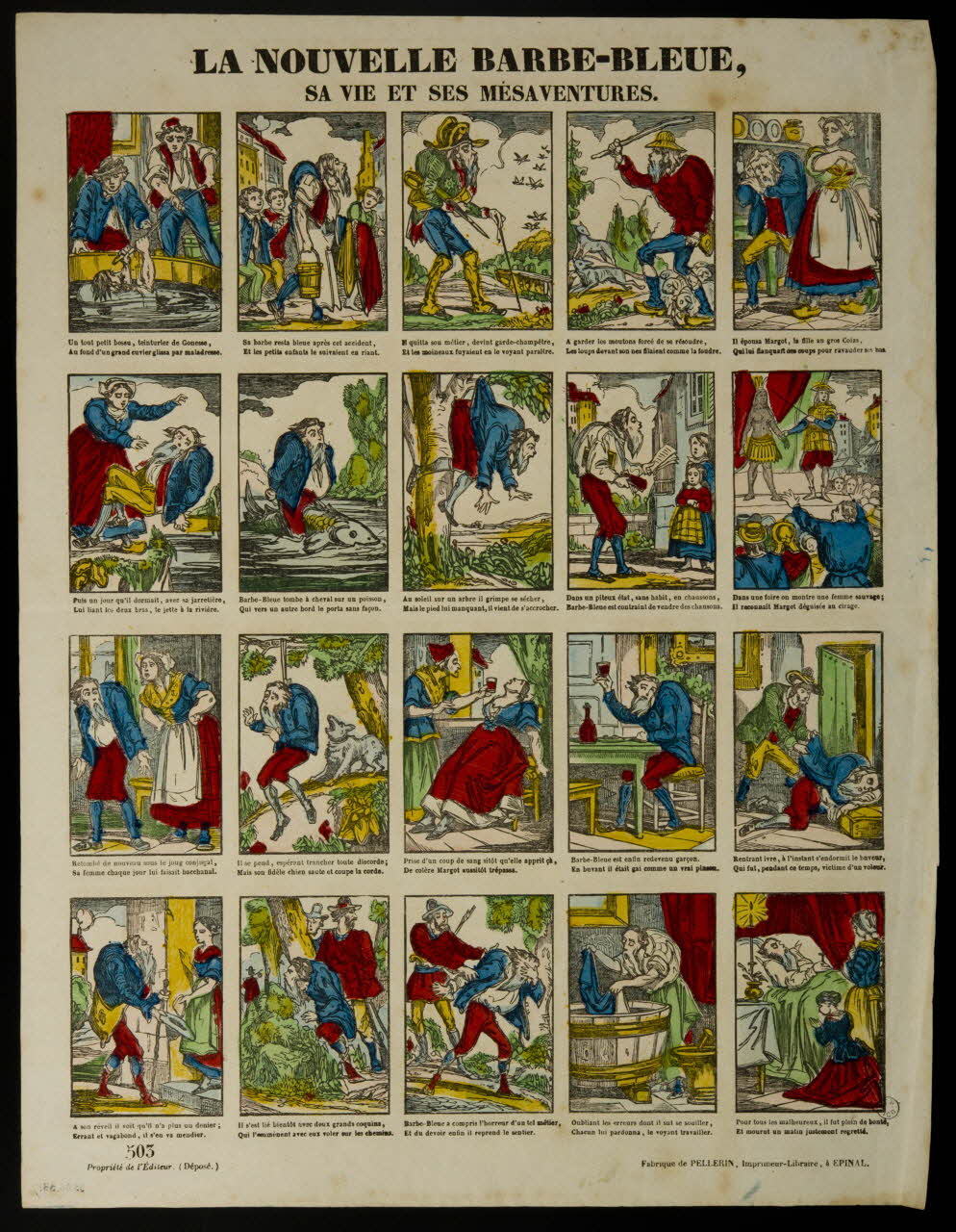 Pellerin estampe LA NOUVELLE BARBE-BLEUE,  SA VIE ET SES MESAVENTURES. Lorraine, France 1850 1953.86.3317 Photo