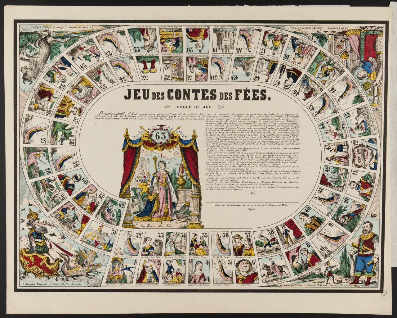 Gangel et Didion estampe JEU DES CONTES DES FEES. Metz 1858-1868 1953.86.3331 Photo