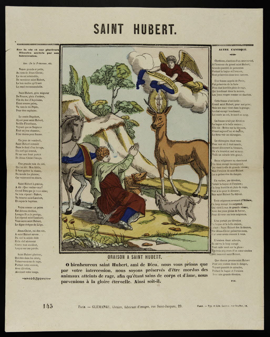 François Lacour ; Charles-Eugène Glémarec estampe SAINT HUBERT. Paris 1858-1860 1953.86.336 Photo