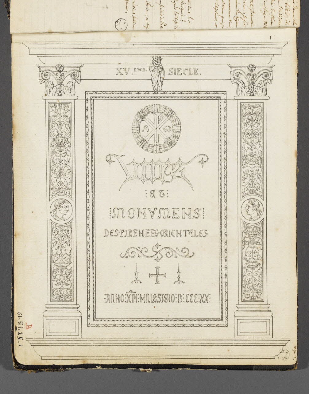 Charles Stanislas Léveillé album MONUMENS  DES PIRENEES ORIENTALES 1820 1961.51.25.1 Photo RMN-Grand Palais (Mucem)