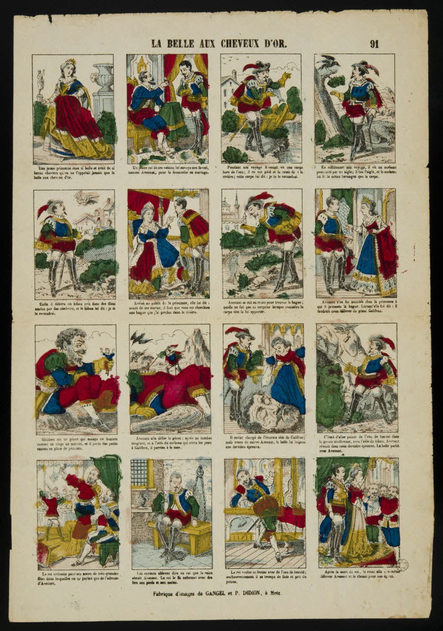 Gangel et Didion estampe LA BELLE AUX CHEVEUX D'OR. Metz 1858-1868 1953.86.3398 Photo