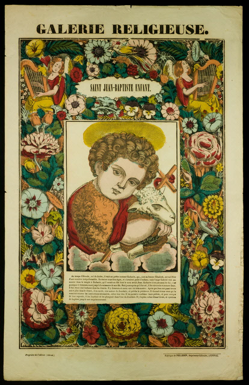 estampe GALERIE RELIGIEUSE.  SAINT JEAN-BAPTISTE ENFANT. 1953.86.340 Photo