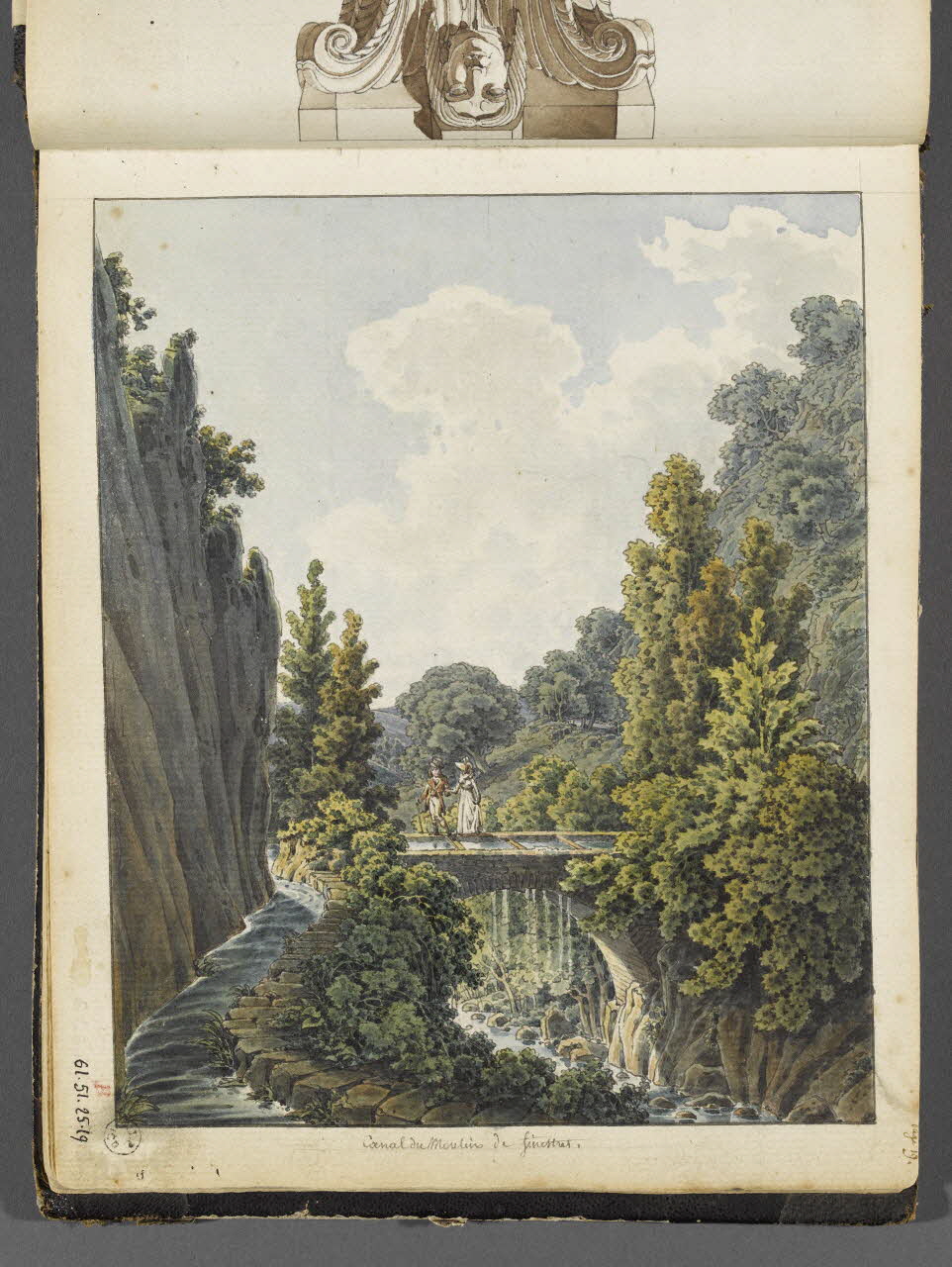 Charles Stanislas Léveillé album Canal du moulin de Finestret. 1820 1961.51.25.19 Photo RMN-Grand Palais (Mucem)