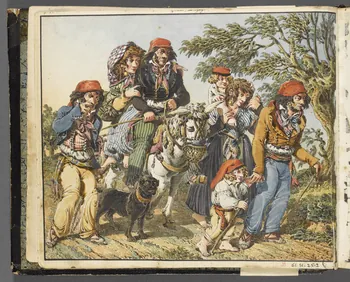 Charles Stanislas Léveillé album Scène de voyage Ile-de-France, France 1820 1961.51.25.2 Photo RMN-Grand Palais (Mucem)