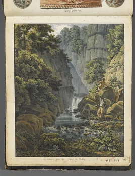 Charles Stanislas Léveillé album La Cascade, près les Bains de Molitg. 1820 1961.51.25.25 Photo RMN-Grand Palais (Mucem)