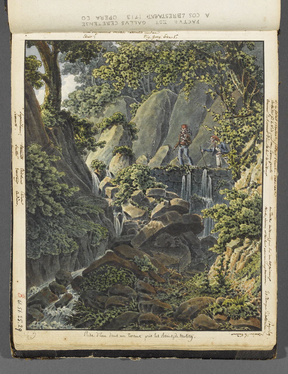 Charles Stanislas Léveillé album Prise d'Eau dans un Torrent près les Bains de Molitg. 1820 1961.51.25.29 Photo RMN-Grand Palais (Mucem)