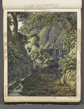 Charles Stanislas Léveillé album Prise d'Eau dans un Torrent près les Bains de Molitg. 1820 1961.51.25.29 Photo RMN-Grand Palais (Mucem)