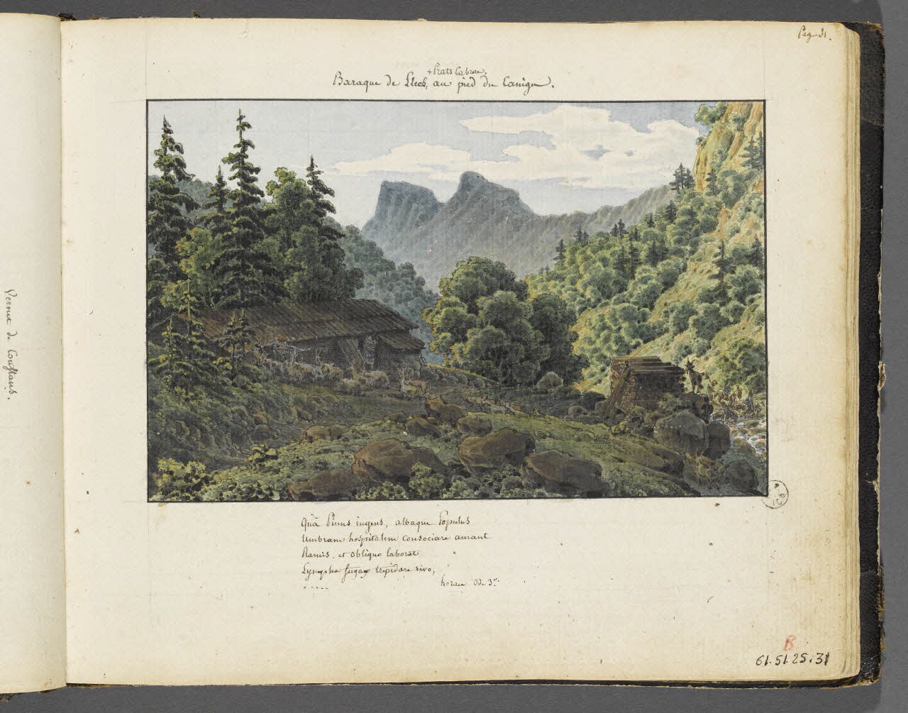Charles Stanislas Léveillé album Baraque de Llech, au pied du Canigou. 1820 1961.51.25.31 Photo RMN-Grand Palais (Mucem)