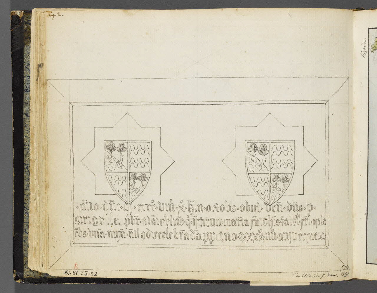 Charles Stanislas Léveillé album Relevé d'un relief du cloître de Saint-Jean d'Elne 1820 1961.51.25.32 Photo RMN-Grand Palais (Mucem)