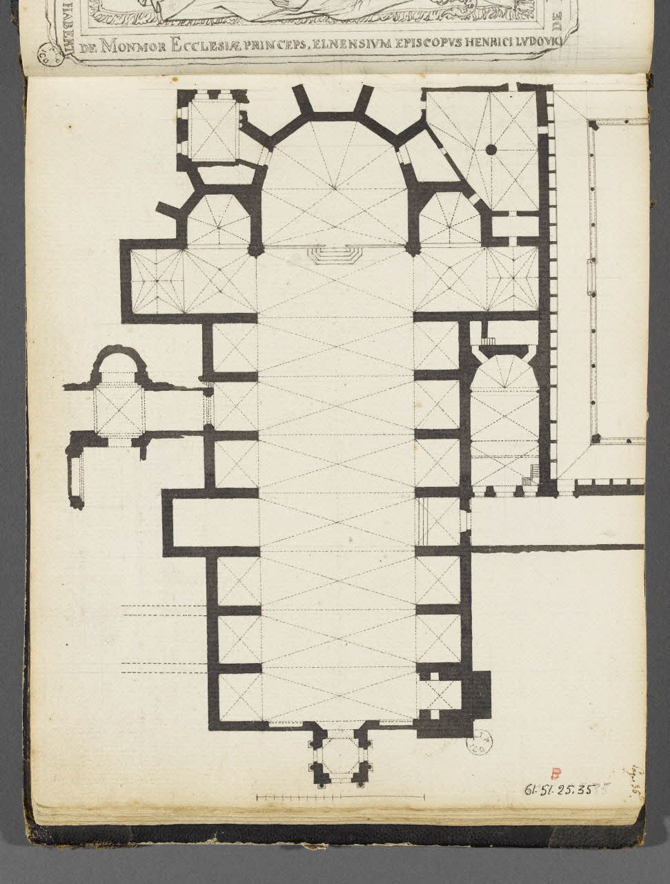Charles Stanislas Léveillé album Plan de la cathédrale Saint-Jean de Perpignan 1820 1961.51.25.35 Photo RMN-Grand Palais (Mucem)