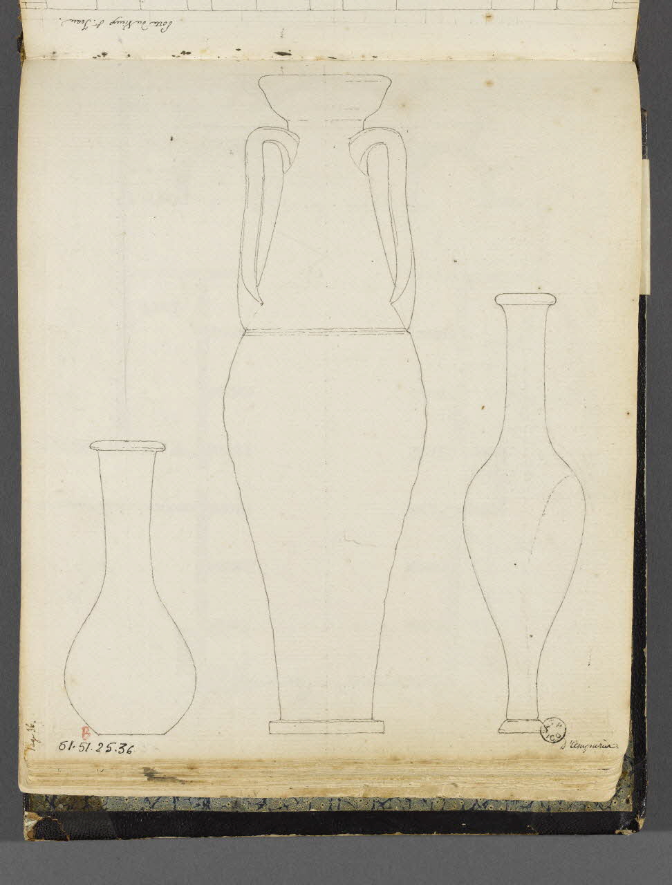 Charles Stanislas Léveillé album Relevés de trois vases ou amphores d'ampurias 1820 1961.51.25.36 Photo RMN-Grand Palais (Mucem)