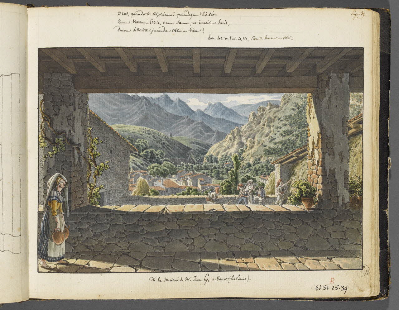 Charles Stanislas Léveillé album Vue de Vernet-les-Bains 1820 1961.51.25.39 Photo RMN-Grand Palais (Mucem)