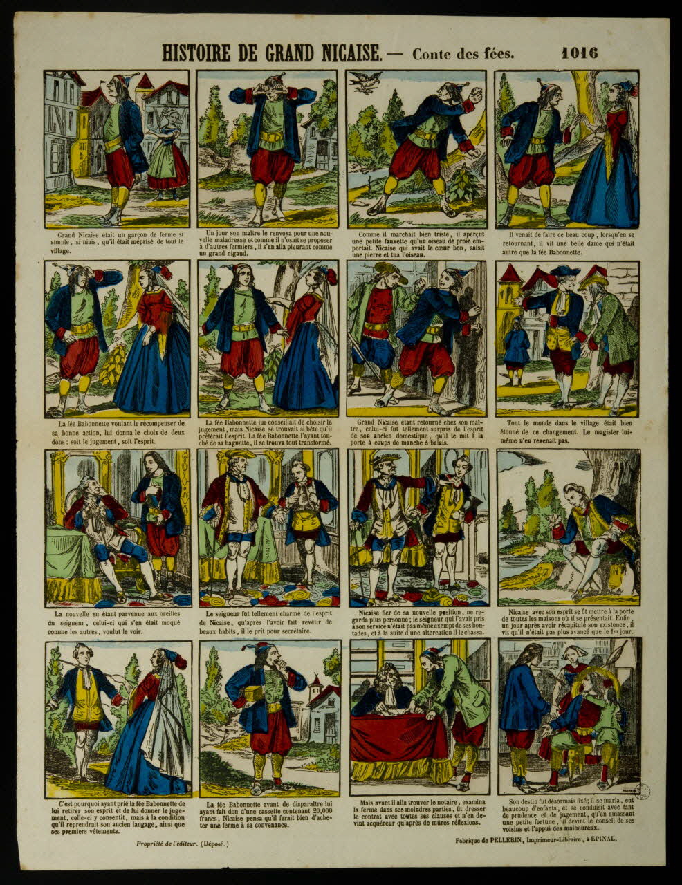 Pellerin estampe HISTOIRE DE GRAND NICAISE. - Conte des fées. Lorraine, France 1861 1953.86.3453 Photo