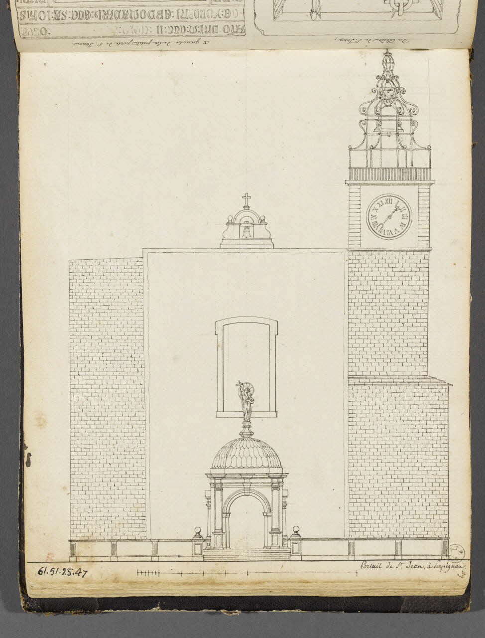 Charles Stanislas Léveillé album Elévation de la façade de la cathédrale Saint-Jean de Perpignan 1820 1961.51.25.47 Photo RMN-Grand Palais (Mucem)
