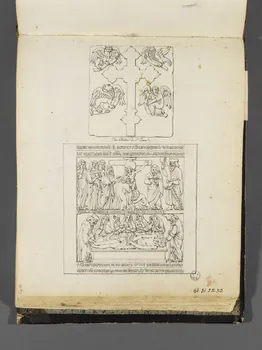 Charles Stanislas Léveillé album Relevés de deux reliefs du cloître Saint-Jean d'Elne 1820 1961.51.25.50 Photo RMN-Grand Palais (Mucem)