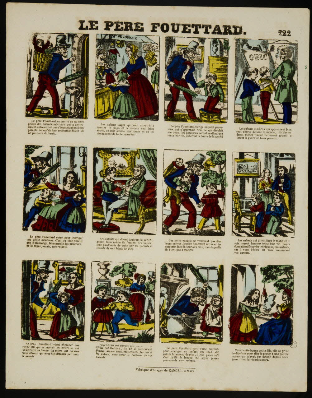 Charles Nicolas Gangel estampe LE PERE FOUETTARD. Metz 1852-1858 1953.86.3466 Photo