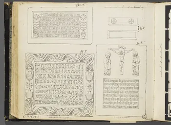 Charles Stanislas Léveillé album Relevés de quatre reliefs de l'église d'Espira-de-l'Agly 1820 1961.51.25.55 Photo RMN-Grand Palais (Mucem)