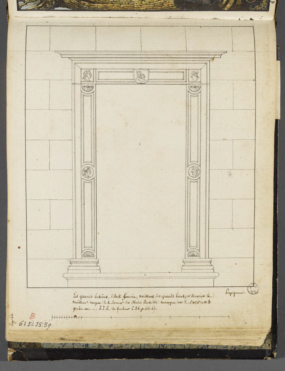 Charles Stanislas Léveillé album Elévation d'un portail de Perpignan 1820 1961.51.25.59 Photo RMN-Grand Palais (Mucem)