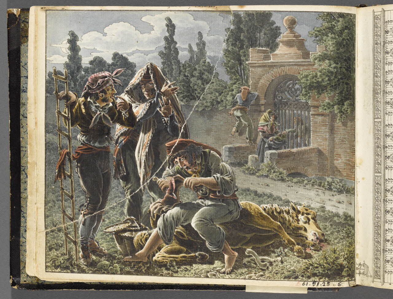 Charles Stanislas Léveillé album Scène nocturne Ile-de-France, France 1820 1961.51.25.6 Photo RMN-Grand Palais (Mucem)