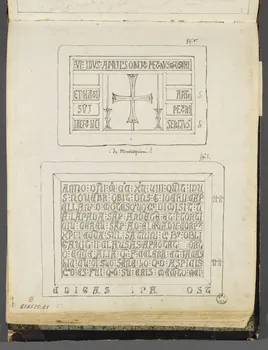 Charles Stanislas Léveillé album Relevés de deux plaques de l'église (?) de Montesquiou 1820 1961.51.25.61  Photo RMN-Grand Palais (Mucem)