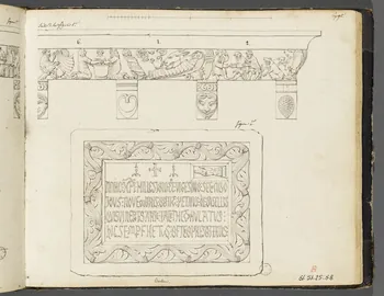 Charles Stanislas Léveillé album Relevés de deux reliefs de l'église du Boulou (suite du folio inv.61.51.25.67 B) 1820 1961.51.25.68 Photo RMN-Grand Palais (Mucem)