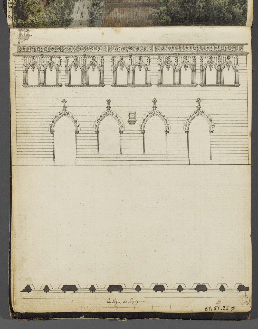 Charles Stanislas Léveillé album La Loge, à Perpignan. 1820 1961.51.25.7 Photo RMN-Grand Palais (Mucem)