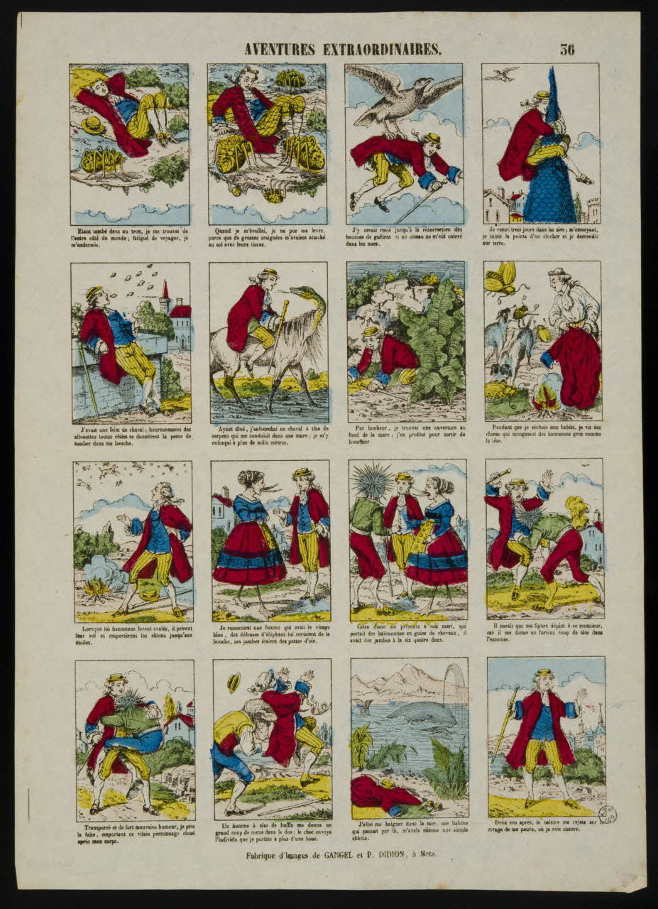 Gangel et Didion estampe AVENTURES EXTRAORDINAIRES. Metz 1858-1868 1953.86.3493 Photo