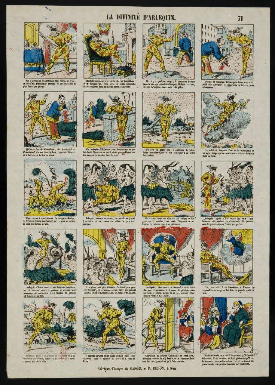 Gangel et Didion estampe LA DIVINITE D'ARLEQUIN. Metz 1858-1868 1953.86.3498 Photo