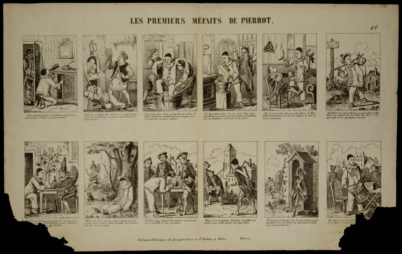Gangel et Didion estampe LES PREMIERS MEFAITS DE PIERROT. Lorraine, France 1858-1868 1953.86.3501 Photo