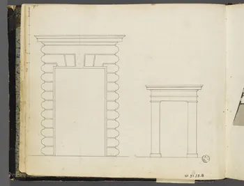 Charles Stanislas Léveillé album Elévations de portes 1820 1961.51.25.8 Photo RMN-Grand Palais (Mucem)