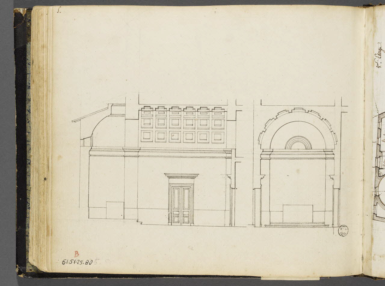 Charles Stanislas Léveillé album Coupes du vestibule du palais épiscopal de Digne 1820 1961.51.25.80 Photo RMN-Grand Palais (Mucem)