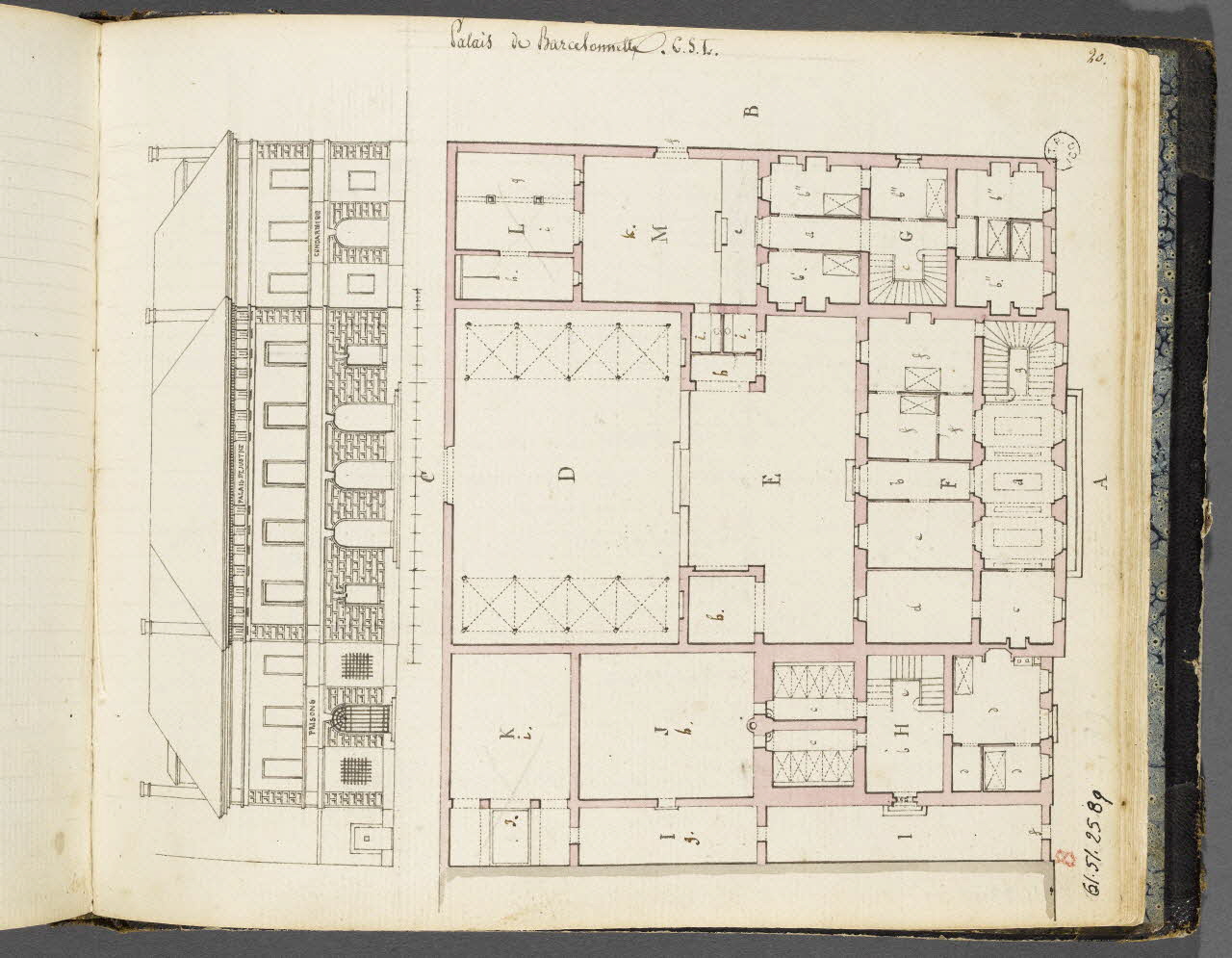 Charles Stanislas Léveillé album Palais de Barcelonnette. C. S. I. 1820 1961.51.25.89 Photo RMN-Grand Palais (Mucem)