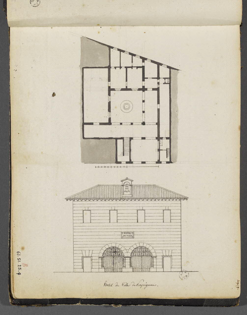 Charles Stanislas Léveillé album Hôtel de Ville de Perpignan. 1820 1961.51.25.9 Photo RMN-Grand Palais (Mucem)