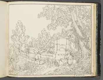 Charles Stanislas Léveillé album Fontaine dans les Alpes-de-Haute-Provence 1820 1961.51.25.92 Photo RMN-Grand Palais (Mucem)