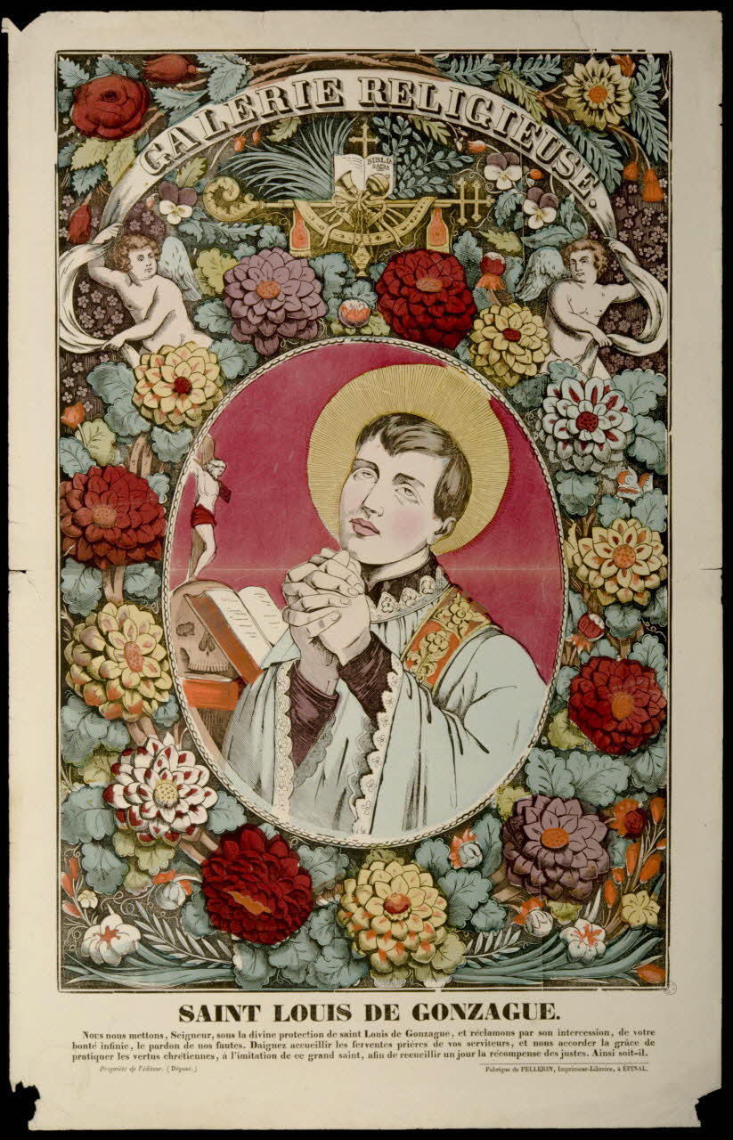 estampe GALERIE RELIGIEUSE.  SAINT LOUIS DE GONZAGUE. 1953.86.353 Photo